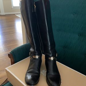 Michael Kors Arley Stretch Leather Riding Boots
